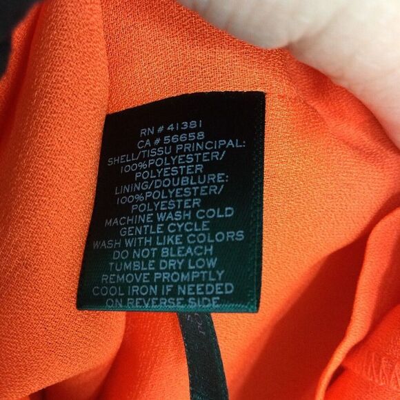 Ralph Lauren Womens Crepe Sleeveless Shift Dress Vienna Orange Size 14 NWT - Picture 9 of 10